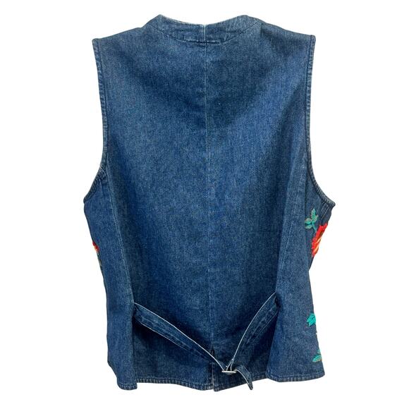 Carroll Reed Vintage Embroidered Denim Vest Women's Size 8-Excellent - Picture 5 of 11